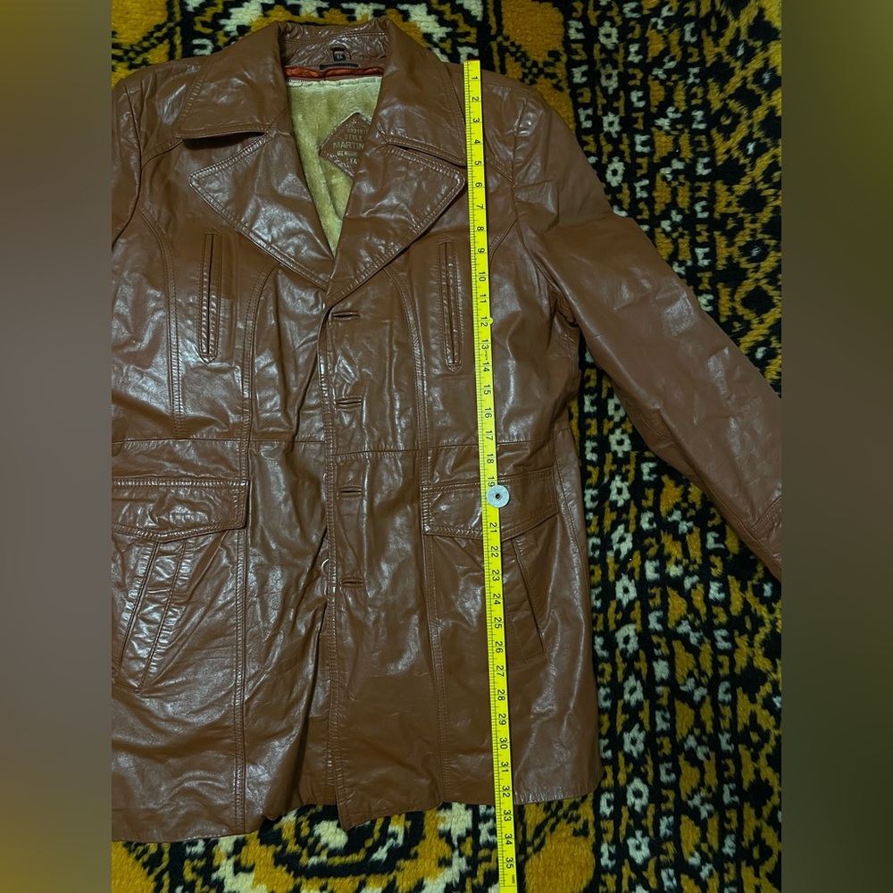 Martini Cognac Brown Leather Jacket with Removable Faux Fur Lining - Picture 15 of 16